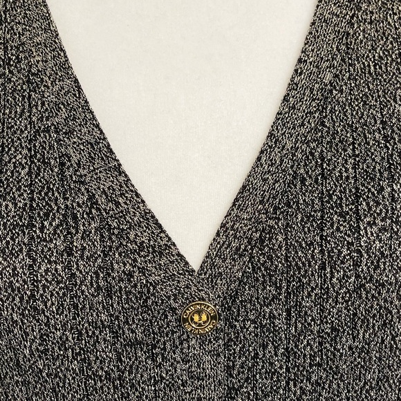 NWT Calvin Klein Black/Metallic Gold Knit Dress - Picture 4 of 10